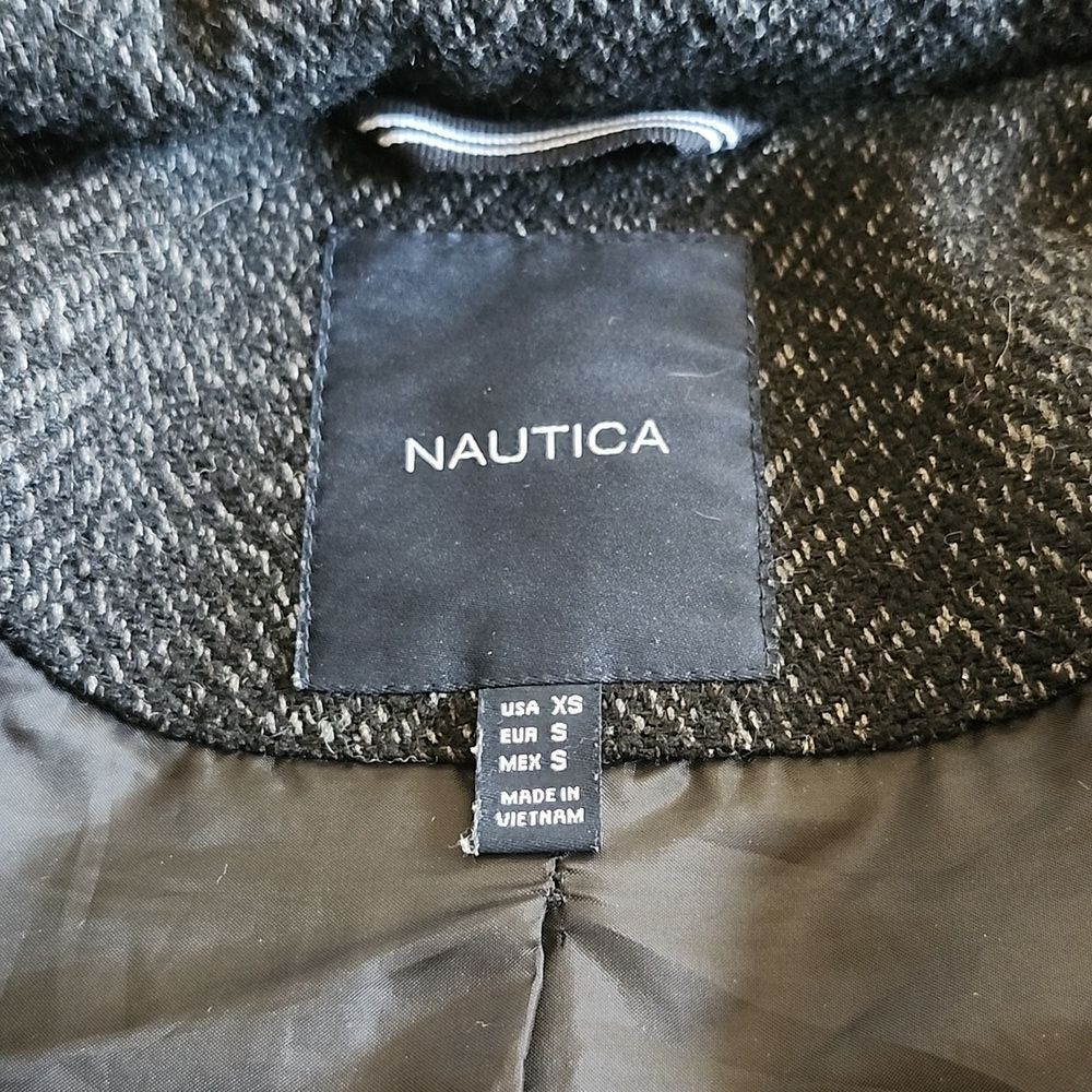 Nautica Wool Blend Coat Quiet Luxury Dark Academia Sophisticated Chic Size XS - Picture 8 of 10